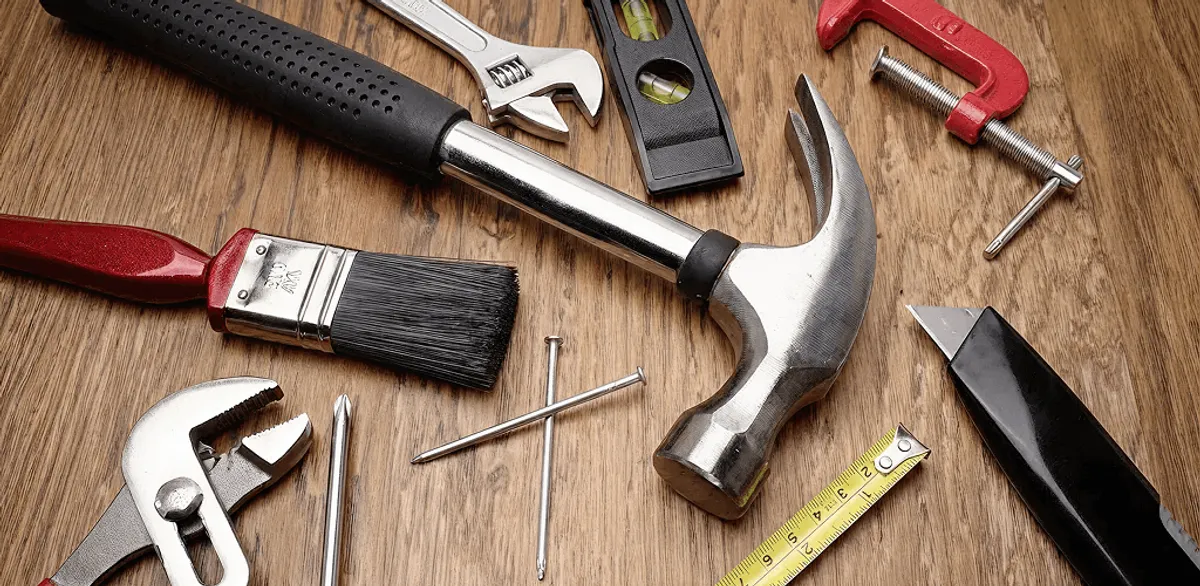 Handyman tools laid out for home repair and maintenance work in Boise, ID